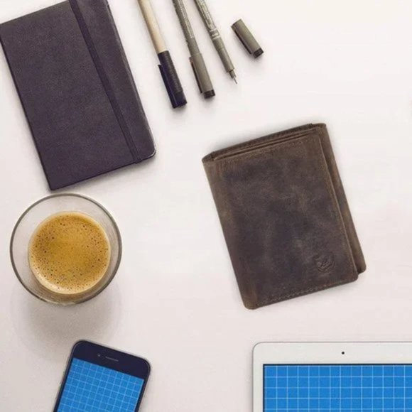 New Real Leather Wallet for Men Moss Green - Picture 6 of 7